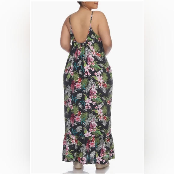 BOHO ME COLLECTION maxi dress floral pattern in 1X - Picture 3 of 12